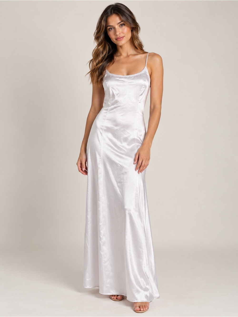 Vintage White Satin Bridal Slip Dress | Minimalist Wedding Gown | 90s Bridal 12